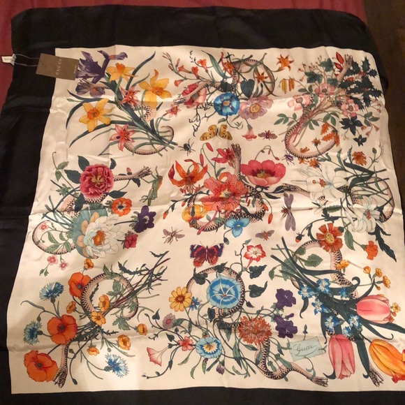 Flora Snake print silk scarf - Picture 1 of 4